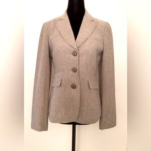 BANANA REPUBLIC Greige Taupe Wool Cashmere Equestrian Style Blazer - US 2